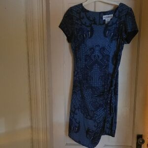 Jessica Howard Blue Patterned Mini Dress
